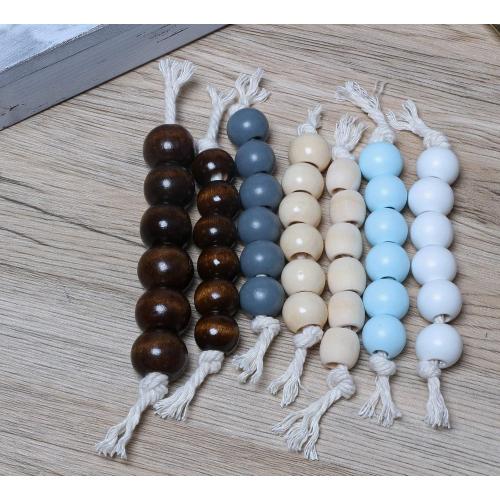 30 Pieces 25mm Wooden Beads for Craft, Brown Macrame Wood Beads with10mm Large Hole Wood Beads Dark Brown Round Dyed Loose Beads for Macrame DIY Handmade Decorations