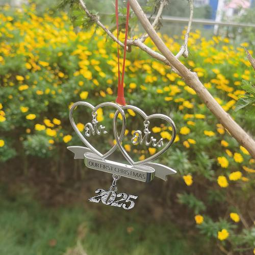 Christmas Ornament 2025 Our First Married Ornaments Mr Mrs Tree Decoration Wedding Gifts Couple Xmas Bridal Shower Newlywed Gift 1st Keepsake Unique Gift (Our First Christmas Mr Mrs)