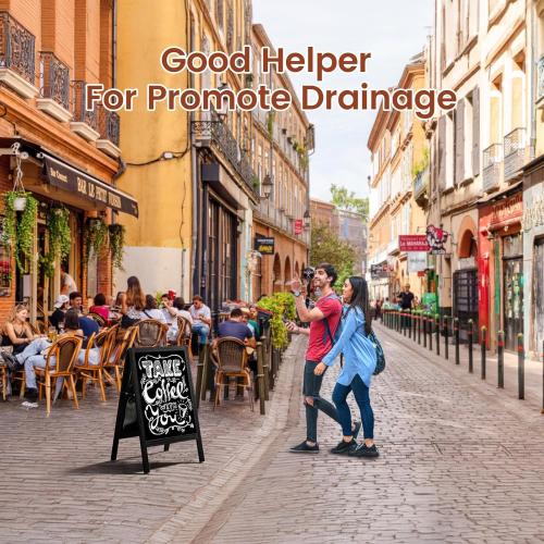 A Frame Chalkboard Sign, 40x20 Extra Large Sidewalk Chalk Board, Wooden Standing ChalkBoards Set with Markers, Double-Sided Magnetic Blackboard for Cafés, Weddings, Party Guide, Black