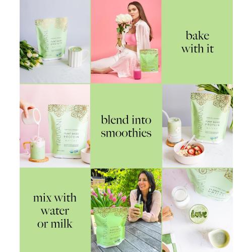 Truvani Vegan Pea Protein Powder | Matcha | 20g Organic Plant Based Protein | 1 Serving | Keto | Gluten & Dairy Free | Low Carb | No Added Sugar