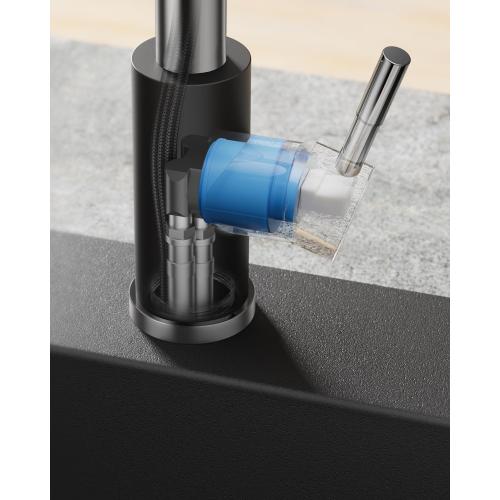 FORIOUS Kitchen Faucets with Pull Down Sprayer, Stainless Steel Commercial Single Handle Classic Spring Pull Out Sink Faucet for Farmhouse Camper Laundry Utility Room, Black Chrome