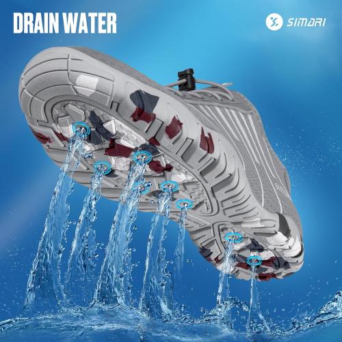 Grey Size 42 SIMARI Water Shoes for Women Men - Barefoot Quick-Dry Aqua Socks | Lightweight Swim Shoes for Surfing, Swimming, Beach Sports, Kayaking, Diving | Non-Slip Design