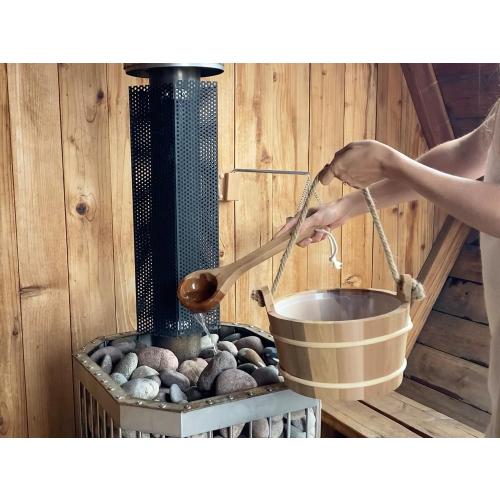HSE Cedar Sauna Bucket & Ladle (4L, Red Cedar)