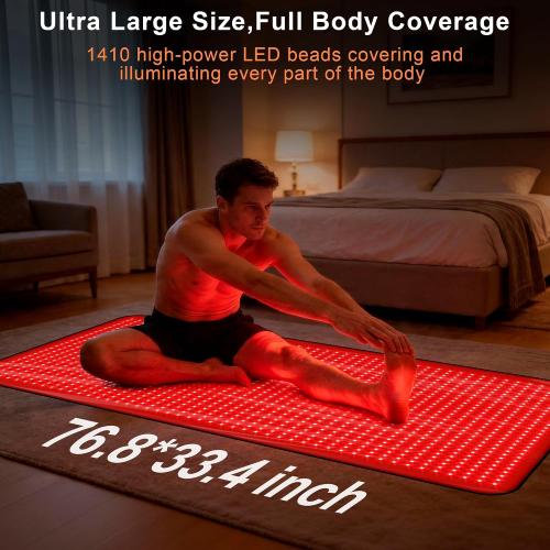 Full Body Red Light Therapy Mat, Large Size Red Light Therapy for Body 660 & 850nm Dual Wavelength Red Light Blanket, Birthday Christmas Gifts for Women Men Mom Dad Father Lover 76.8x33.4