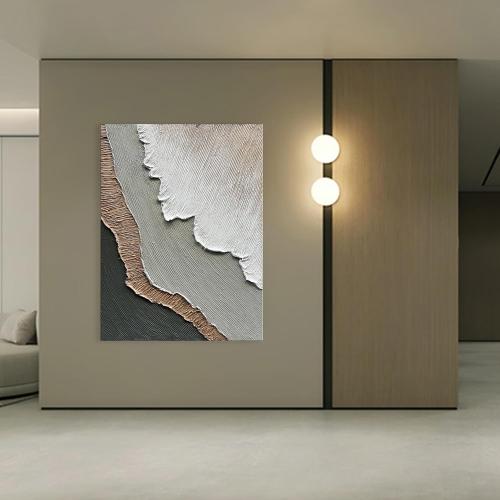 NANKAI Art Hand-Painted Beach Wave Landscape Oil Painting 40x28 Inch Abstract Wall Decorative Art