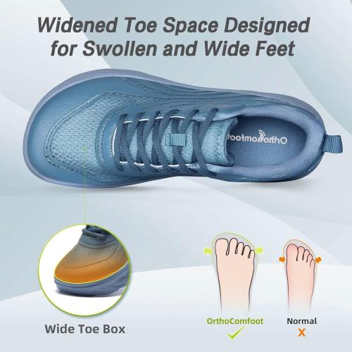 Size 44 Men's Orthopedic Diabetic Wide Running Shoes: Comfortable Arch Support Plantar Fasciitis Sports Sneakers, Casual Swollen Orthotic Work Tennis Walking Shoes for Ankle and Heel Pain Relief