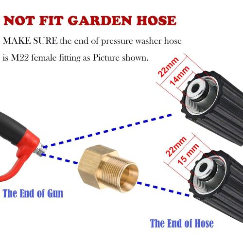 Tool Daily Deluxe Pressure Washer Gun, with Replacement Wand Extension, 5 Nozzle Tips, M22 Fitting, 40 Inch, 5000 PSI