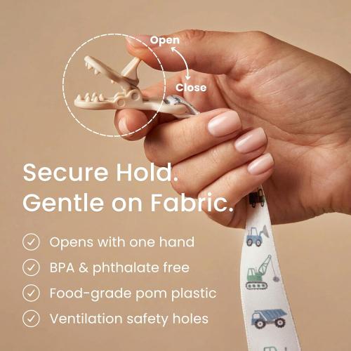 Stadela Baby Pacifier Clip Holder - Girl 4 Pack Gift Set – Boho Modern Neutral Flowers Floral (Allysa)