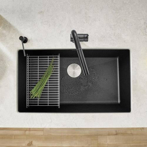 BLANCO, Anthracite 440149 PRECIS SILGRANIT Super Single Undermount Kitchen Sink, 32 X 19