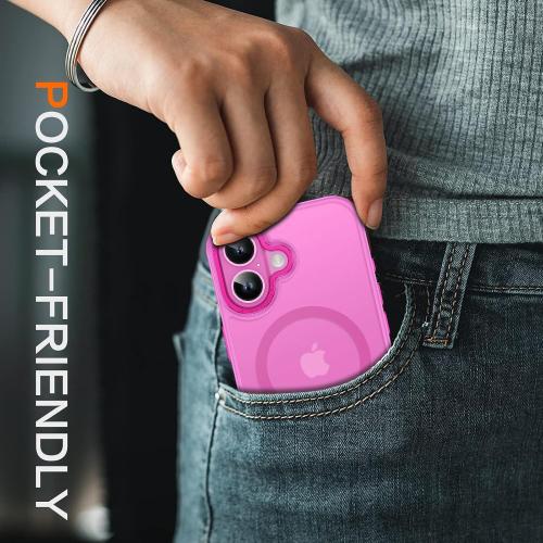 BENTOBEN Compatible with iPhone 16 Plus Case for Magnetic iPhone 16 Plus Phone Case [Compatible with Magsafe] Slim Translucent Matte Shockproof Bumper Drop Protection Girl Women Boy Cover, New Pink