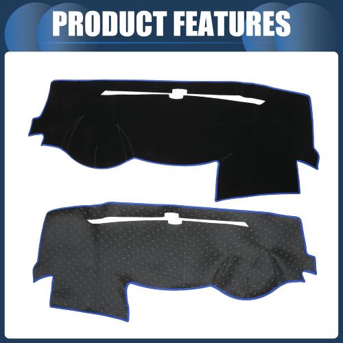 Dash Cover, Center Console Non-Slip Dashboard Carpet Mat for Dodge Durango 2014-2020 Polyester Black Blue,1Pc