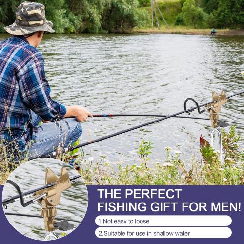 Libima 4 Pieces Fishing Rod Holders for Bank Fishing Upgraded Stainless Steel Fishing Pole Holders 360 Degree Adjustable Fishing Rod Stand for Men Father Beach Fishing Equipment Birthday Gift