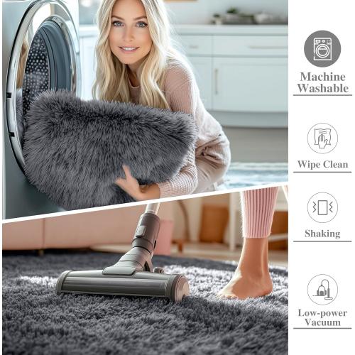 OLANLY 5x7 Machine Washable Large Area Rugs for Living Room, Bedroom, Soft Fluffy Shaggy Bedside Rug, Indoor Floor Carpet for Kids Girls and Boys, Dorms, Nursery, Home Decor Aesthetic, Grey