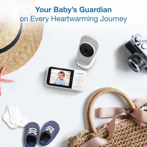 VTech VM819 Baby Monitor with Camera and Audio, 2.8” Screen Portable Baby Camera, Night Vision, 2-Way Audio, Temperature Sensor and Lullabies, Secure Transmission No WiFi, Ideal for Baby/Elderly/Pet