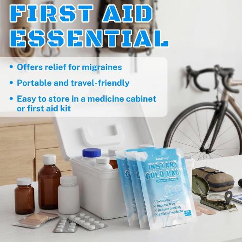 25 Pack Instant Cold Packs (4.3 x 5.9) - Disposable Ice Packs for Injuries | Cold Compress Ice Pack for Pain Relief, Swelling, Inflammation, Sprains, Toothache - Cold Pack for Athletes