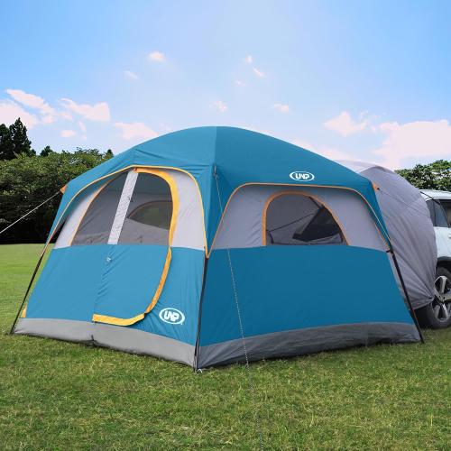 UNP SUV Tents for Camping 6 Person Car Camping Tailgate Tent for Outdoor | Easy Set Up with Rainfly Double Layer Waterproof Family SUV Cabin Tent 10'X9'X78in(H)