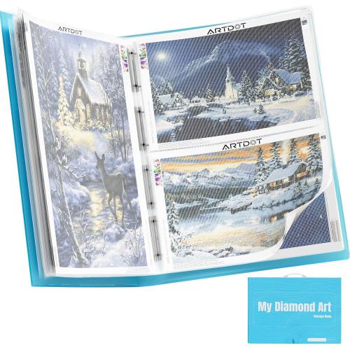 ARTDOT A1 Storage Book for Diamond Painting Kits, Diamond Art Portfolio Folder for Diamond Painting Accessories with 13 Pockets, 26 Views Protectors (34x25.4inches)