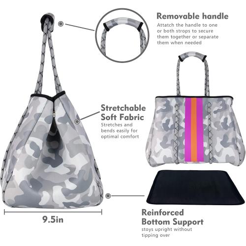 QOGiR Neoprene Multipurpose Beach Bag Tote with Inner Zipper Pocket