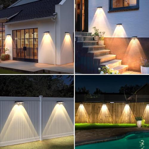 Brightever Solar Fence Lights Outdoor 12-Pack, Waterproof LED Solar Powered Deck Light with 3 Modes (3000K/4500K/6500K) for Outside, Step, Stairs, Balcony, Yard, Patio, Walkway, Pathway, Railing
