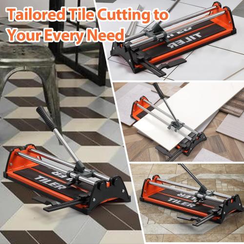 Manual Tile Cutter, 14 Inch Professional Ceramic Tile Cutter with Durable & Sharp Tungsten Carbide Cutting Wheel, Tile Cutter Tools for Cutting Porcelain Floor with Anti-slip Handle & Feet