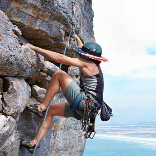 4th of July Decorations, Climbing Helmet Sun Hat, Safety Helmets Sun Protection Accessories Suit for The Rescue Team, High-Altitude Worker