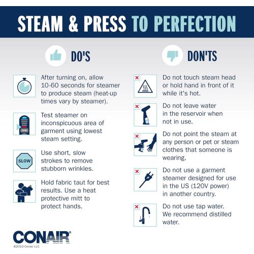 Conair Handheld Garment Steamer for Clothes, Turbo ExtremeSteam 1875W Fabric Steamer, Portable Handheld Design, Strong Penetrating Steam, Amazon Exclusive, Black