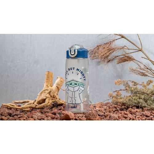 Zak Designs Star Wars The Mandalorian Water Bottle For School or Travel, 25 oz Durable Plastic Water Bottle With Straw, Handle, and Leak-Proof, Pop-Up Spout Cover (Grogu/The Child)