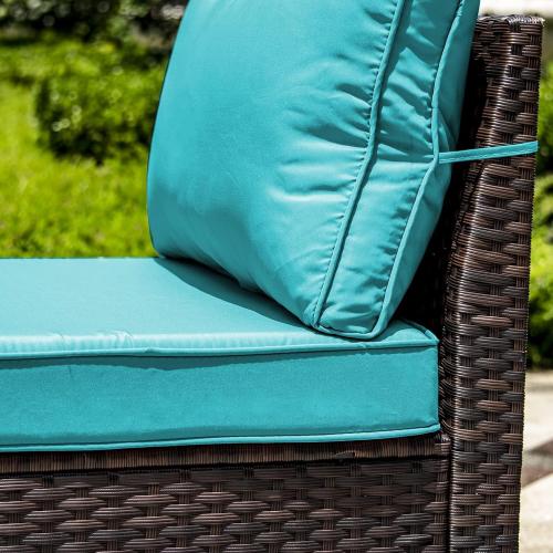 4 PCS Outdoor Patio Furniture Set,Outdoor Sectional Furniture Patio Conversation Set,Turquoise Blue