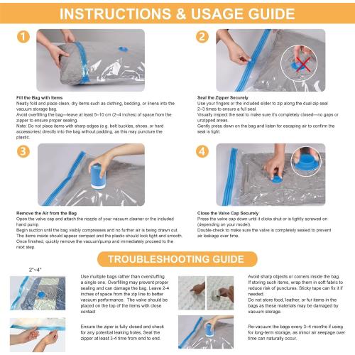 Vacuum Storage Bags with , 22 Pack (3 Jumbo/3 Large/8 Medium/8 Small) Vacuum Seal Space Saver Bags for Clothing, Pillows, Blanket, Bedding, Comforters