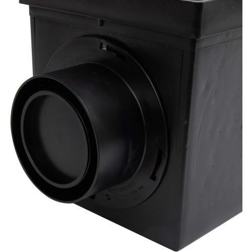 NDS 900BKITRTL1PK Square Catch Basin Drain Kit with 2-Opening Catch Basin Drain, 2 Adapters, 1 Outlet Plug, 1 Plastic Drain Grate, 9-Inch, for Lawns, Landscaped Areas, Black