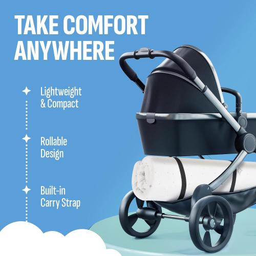 Pack n Play Mattresses (38x26x1.5) Bamboo Cover,Breathable,0 Waterproof,Non-Toxic,Washable I Dual-Sided Gel Memory Foam I Toddler&Baby Pack and Play Mattress Pad Fits Playard&Playpen