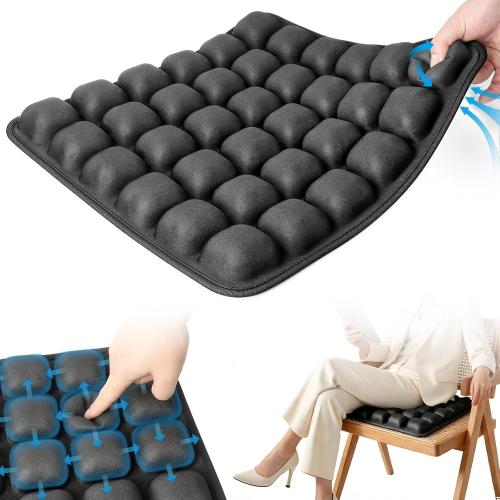 Upgrade Travel Cushion Airplane Seat, 3D Inflatable Seat Cushion, Adjustable Air Cushion with Non-Skid, Coccyx Tailbone Pain Relief Chair Pad for Office, Car, Wheelchair