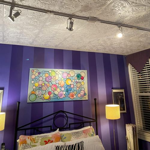 Color White Set of 8 A La Maison Ceilings R139 Spanish Silver Foam Glue-up Ceiling Tile (21.6 sq. ft./Case), Pack of 8, Plain White