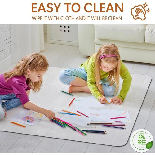 Office Chair Mat for Hardwood Floor, 48”x 30” Vinyl Desk Chair Mat Clear Floor Protector Mat for Rolling Chair Office & Home, Easy Glide and Flat Without Curling