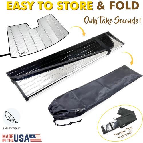 Custom Fit Windshield Foldable Sunshade for Subaru Forester SUV, 2026 2025, Compact Block UV Rays Protector Lightweight Flexible Rigid Insulation Accessories (Made in USA)