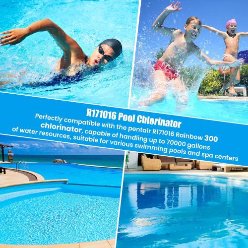 Upgraded R171016 Pool Chlorinator 300 Chlorinator Compatible with pentair Rainbow R171016 300 Automatic Chlorine/Bromine Offline Pool Feeder, Newly Upgraded Base and Control Valve