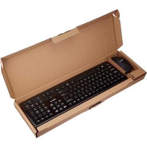 Amazon Basics Wired Keyboard and Mouse Bundle, Full-Sized, QWERTY Layout, Black