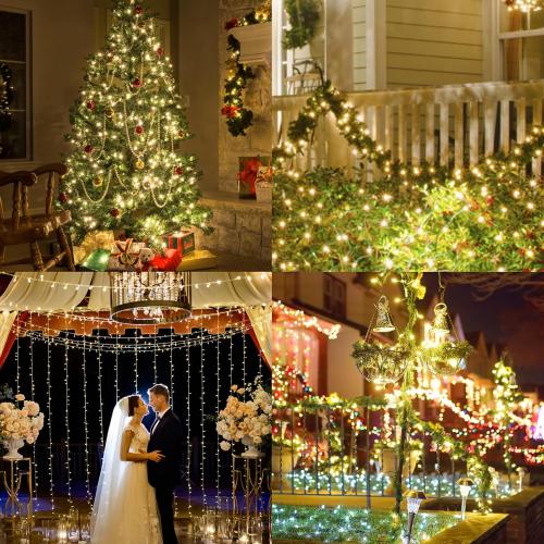 Clear Christmas Lights 33FT 100 Incandescent Bulbs Warm White Mini Lights with White Wire for Christmas Tree, Garland, Thanksgiving, Wedding, Party, Home, Indoor & Outdoor Festival Decoration