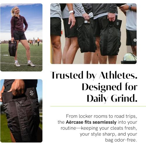 Salt Aērcase Smell Proof Cleat Bag – Regular Size - Athletic Soccer & Golf Shoe Bag for Smelly Cleats & Gym Shoes- Durable, Water-Resistant, & Easy to Clean