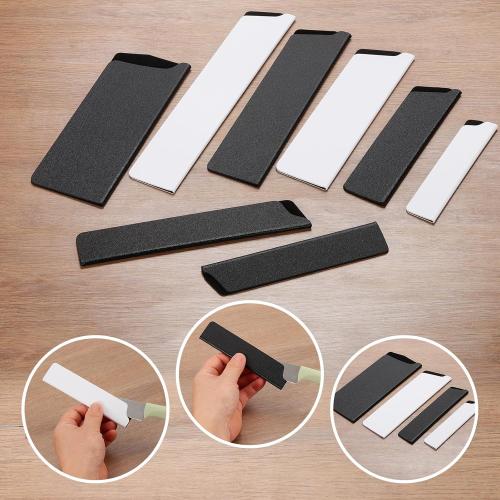 PATIKIL ABS Knife Cover Sleeves, 9x2 Inch Knife Blade Edge Guard Sheath Universal Blade Protector Flocking for Home Kitchen, White