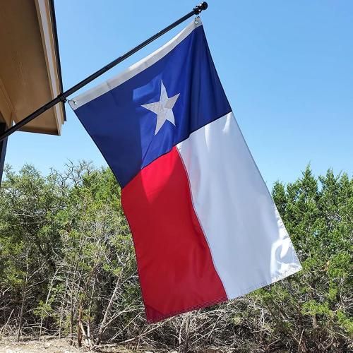 Homissor Texas Flag 4x6 Feet - Embroidered Star Sewn Stripes Outdoor Heavy Duty 210D Oxford Nylon Flags Vivid Color - Canvas Header Brass Grommets and 4 Stitch Hemming USA Flag