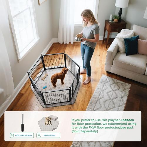 FXW Rollick Unleashed Dog Playpen for Indoor, Yard, RV Camping, 24 inch 6 Panels for Small and Puppy Dogs│Patented‼️used all hardware may not be available ‼️