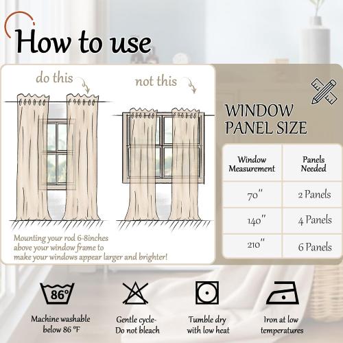 Faux 100% Blackout Curtains for Bedroom 63 Inch Length 2 Panels, Thermal Insulated Total Light Blocking Noise Reducing Linen Window Curtains for Nursery, Bronze Grommet, Each 52 Wide, Burlap
