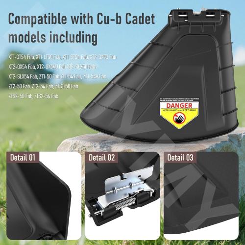 631-07619 Mower Discharge Chute/Side Discharge Deflector Chute for Cu-b Cadet 50 54 XT1 XT2 ZT1 ZT2 ZTS2 ZTS1 50 54 SLX54 Mower