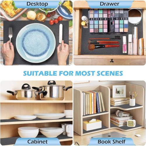 Drawer Liners, Waterproof Shelf Liner, Anti-Slip Non-Adhesive BPA Free Kitchen Cupboard Cabinet Liner Refridge Fridge Mats Sink Protector Strong Durable for Home (Grey/19.7in x 20Ft)