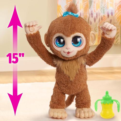 FurReal Peanut The Playful Monkey Interactive Toy, 15-inch Realistic Plush, Kids Toys for Ages 4 Up by Just Play