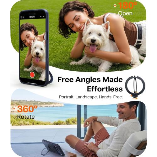 TORRAS Ostand Q3 Spin for iPhone 17 Pro Case with 360 Magnetic Stand, Fit for MagSafe, Camera Control, Built-in Kickstand, 4X Military-Grade Shockproof Slim Phone Case for iPhone 17 Pro, Deep Blue