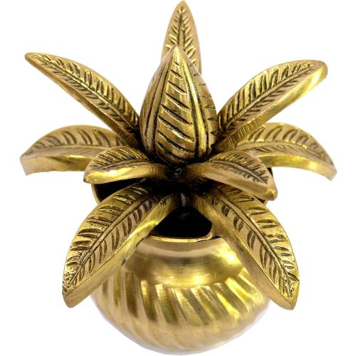 eSplanade Brass Decorative Kalash with Coconut for Puja Temple Laxmi Ganesh Crafted Kalasha - 5.75 inches