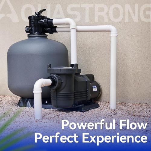 Aquastrong Riptide Series 2 HP In/Above Ground Pool Pump, 220V Dual Speed, Up to 8,586 GPH High Flow, Pure Copper Motor, Energy Efficient, Self Priming with Filter Basket