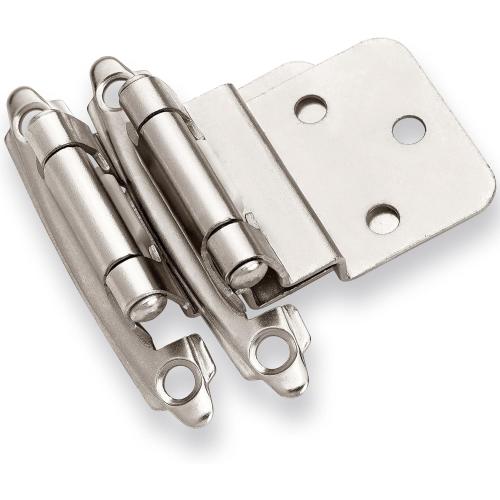 Size 3/8 Set of 5 DecoBasics 3/8 Inset Cabinet Hinges Brushed Nickel (5 Pair -10 Pcs) Offset Self Closing Cabinet Hinges for Kitchen Cabinets Satin Nickel w/Silicon Bumpers & Upgraded Screws